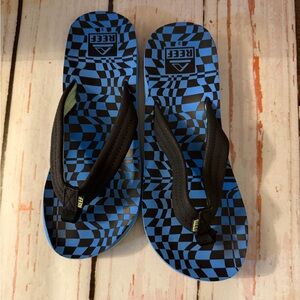Reef Blue and Black Kids Flip Flops